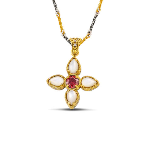 Silver Pendant in Cross Shape M209-1PE3
