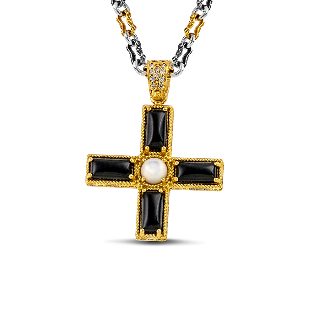 Silver Cross Shaped Pendant Without Chain M209-3BA3