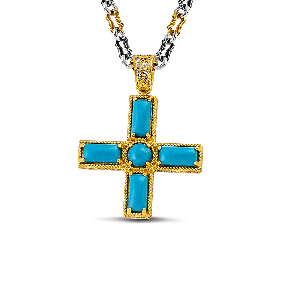 Silver Cross Shaped Pendant Without Chain M209-3BA3 - Image 2