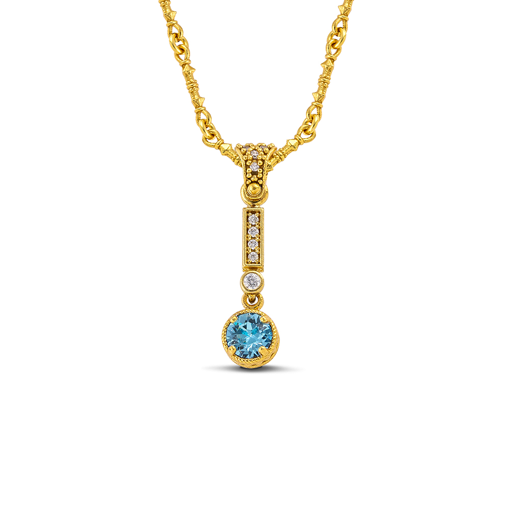 Silver Gold Plated Pendant with Gold Plated Chain M209-5RO