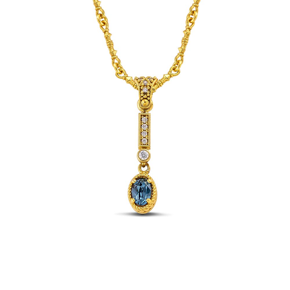 Silver Gold Plated Pendant with Gold Plated Chain M209OV