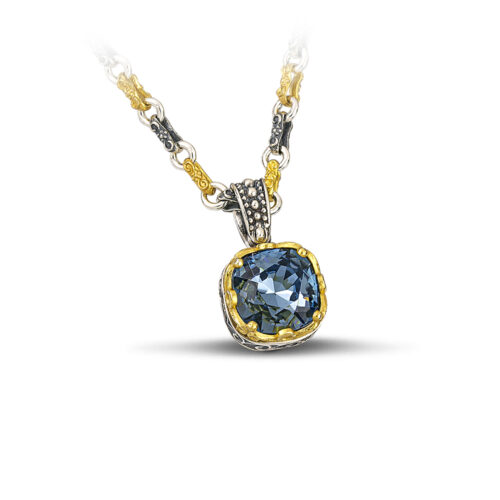 Silver Pendant with Tricolor Chain M211
