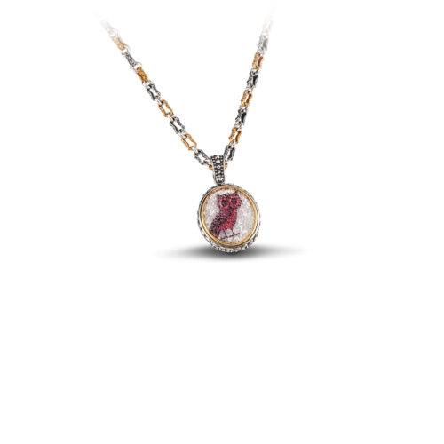 Double-sided Owl Pendant with Swarovski Mosaic Technique Crystals M82