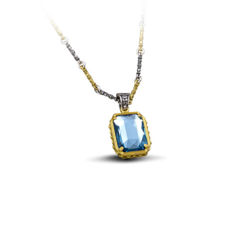 Silver Pendant with Two-Tone Chain M92