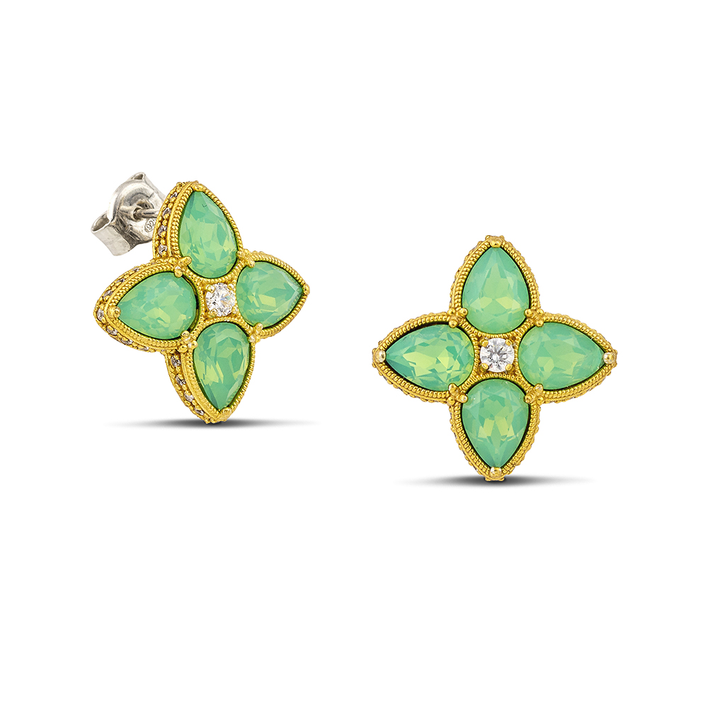 Silver Earrings with Swarovski Crystals S156-1