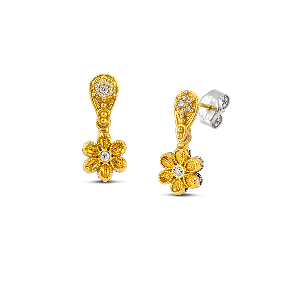 Silver Earrings with Zircon Stones S208-2