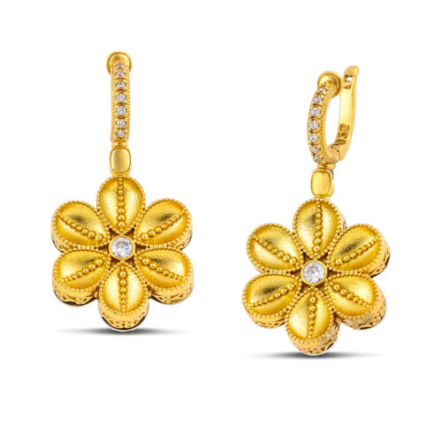 Silver Earrings with Zircon Stones S208