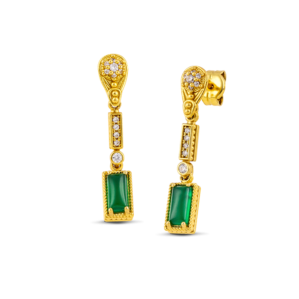 Silver Gold Plated Earrings S209-3BA2 - Image 2