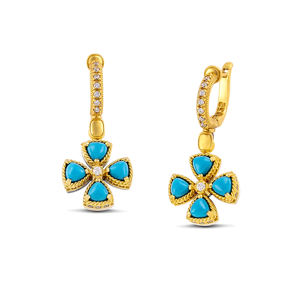 Silver Cross Earrings S209-4TR3 - Image 2