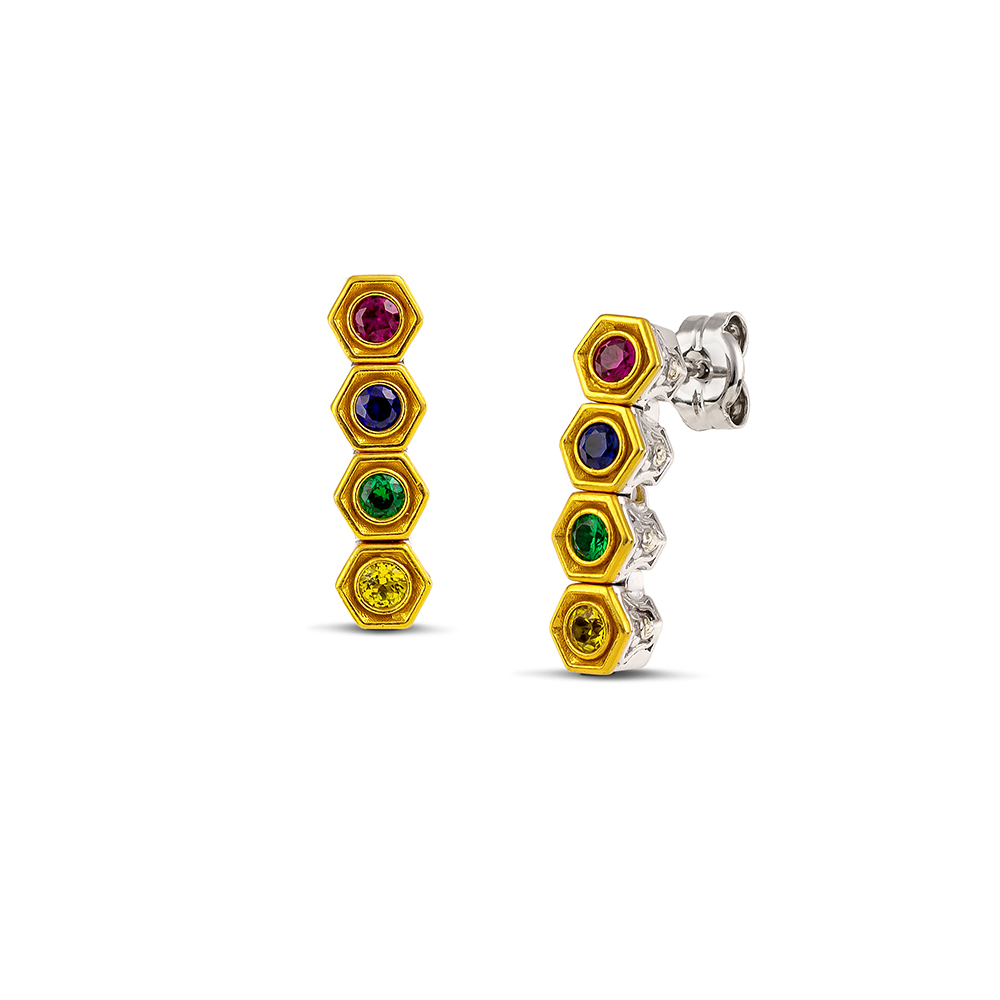 Silver Earrings with Zircon Stones S211