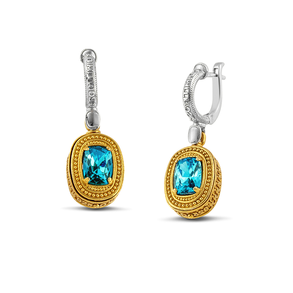 Swarovski or Cat Eye Double Sided Earrings and Semi-Precious Stones S69