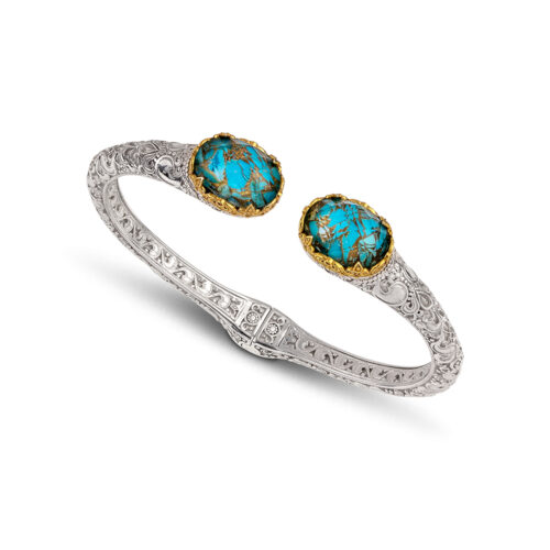 Silver Bracelet with Semi-Precious Stones B193-1