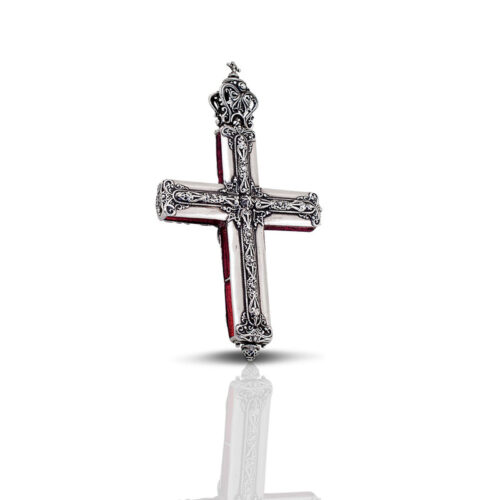 Silver Cross with Murano Stones C201