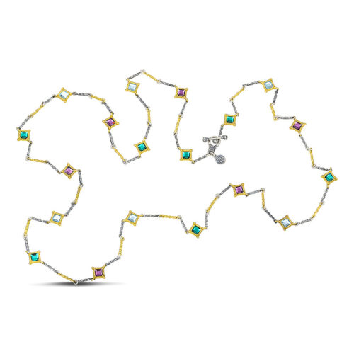Double-sided necklace with colorful Swarovski Crystals K103