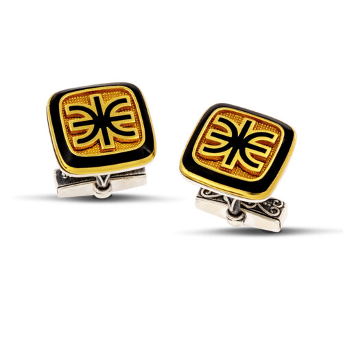 Silver Cufflinks with Delphic Epsilon MA191G