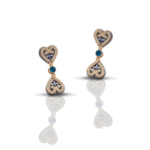 Earrings 925 semi-precious stones S055