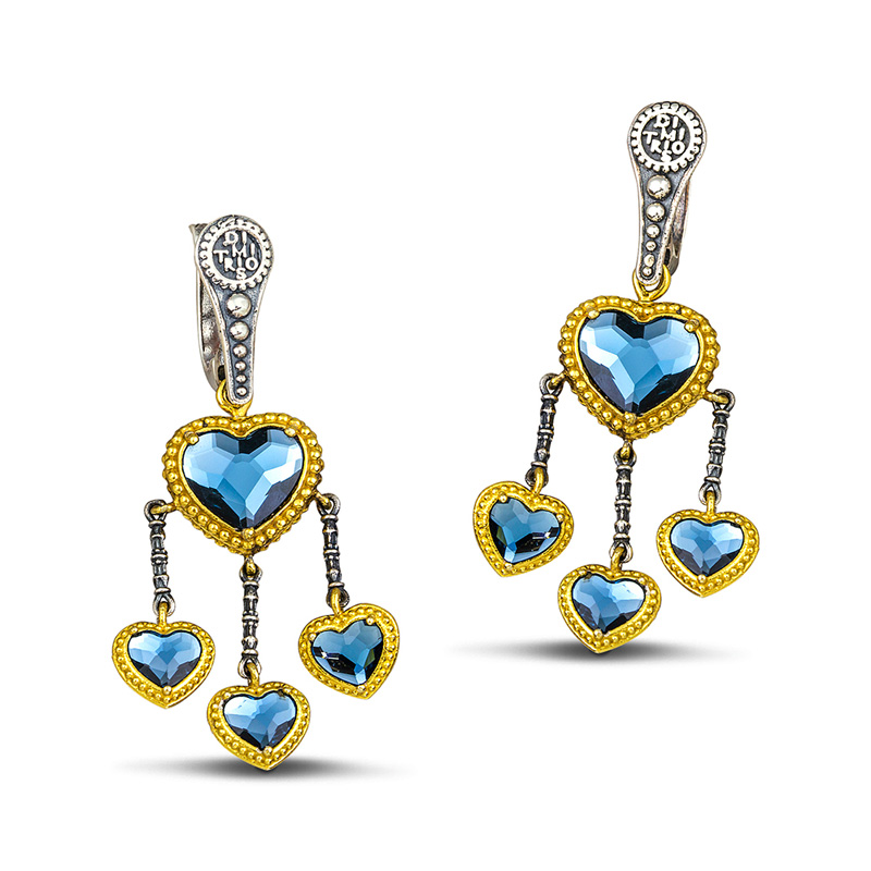 Σκουλαρίκια διπλής όψεως με Swarovski Κρύσταλλα S102-1