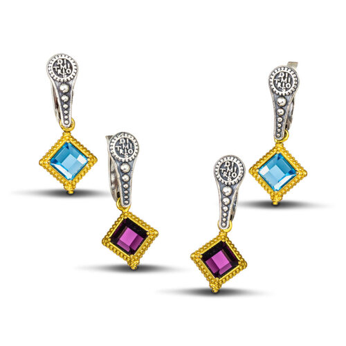 Double-sided earrings with Swarovski crystals S103