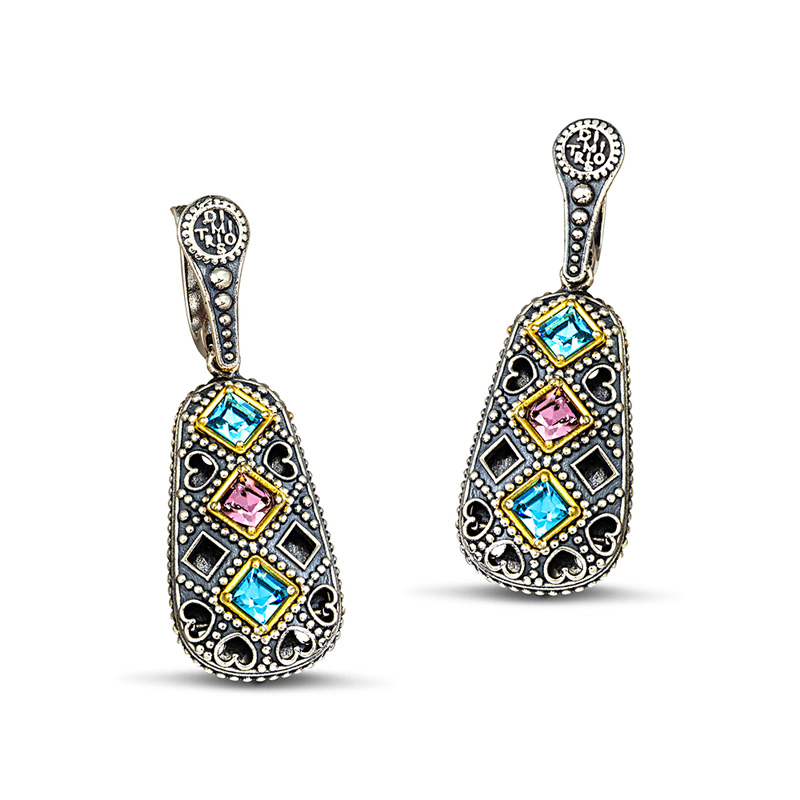Silver Earrings with Swarovski Crystals S105